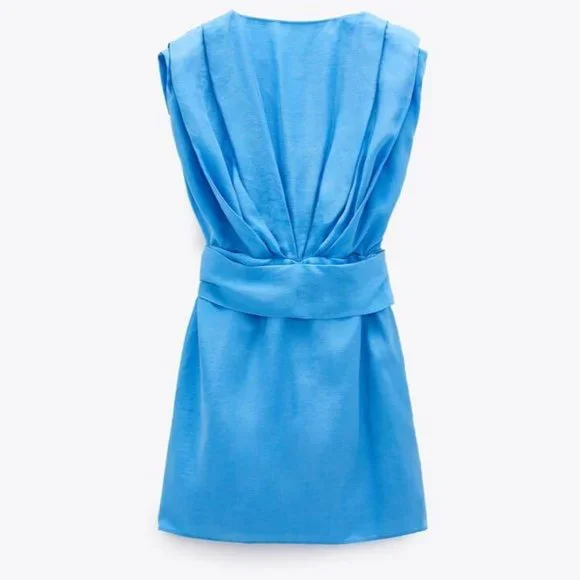 ZARA Flowing Blue Dress TRF - XS - Picture 3 of 4